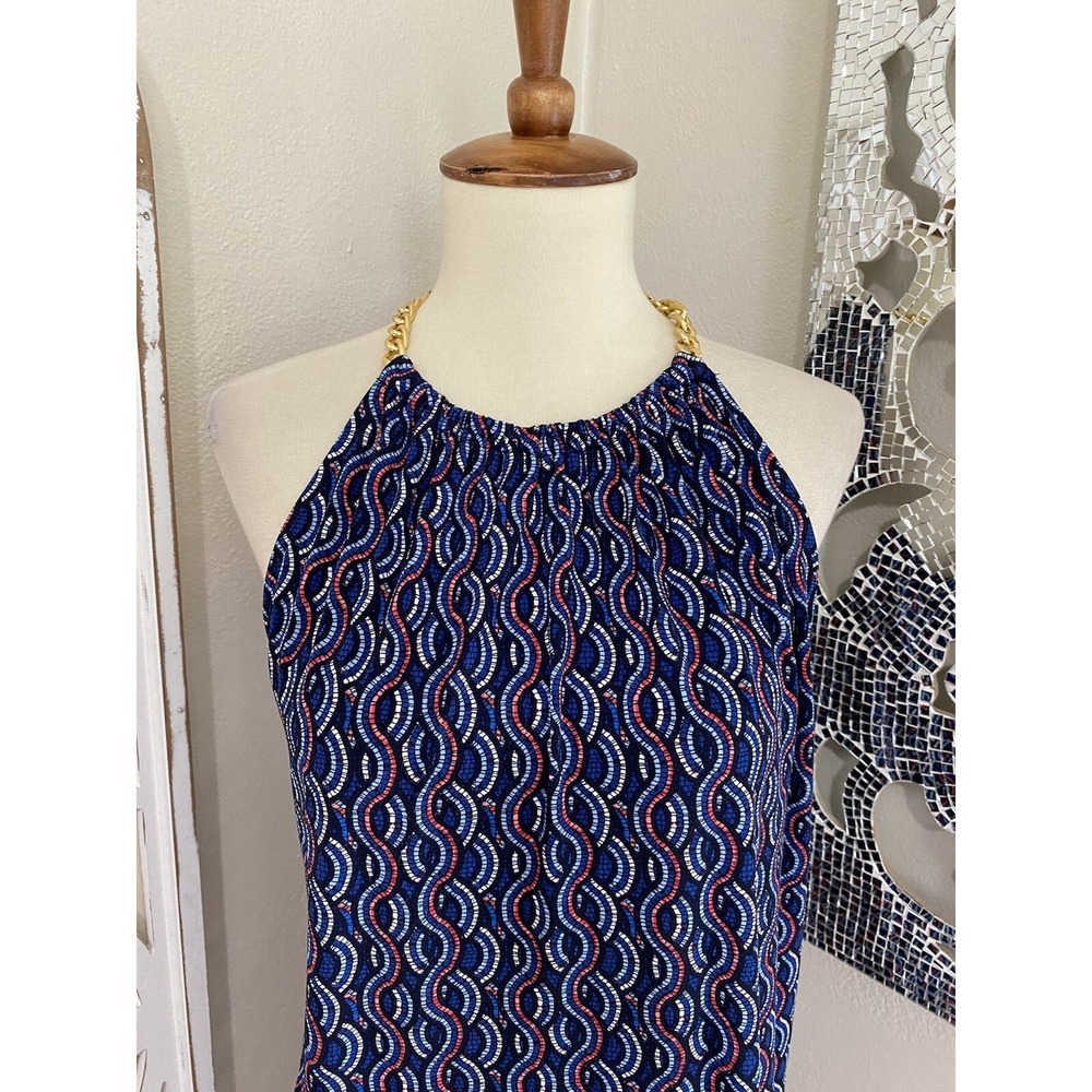 MICHAEL KORS medium PRINTED STRETCH CHAIN STRAPS SLEEVELESS SHIFT DRESS - Picture 2 of 7